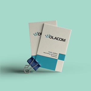 Desain Kartu Nama Wolacom, Partner Tepercaya dan Profesional Bisnis Anda
