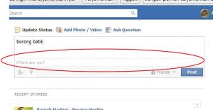 2. Memasang Status di Facebook