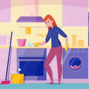 Membersihkan permukaan benda di sekitar